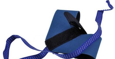 blue heel strap